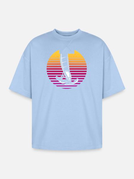 Windsurfing Water Sports Windsurfer - Oversized Unisex Short Sleeve Sweatshirt - powder blue
