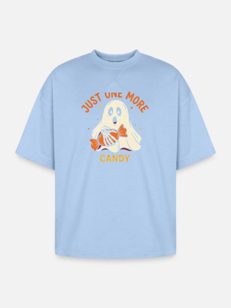 Just One More Candy Ghost - Oversized Unisex Short Sleeve Sweatshirt - powder blue