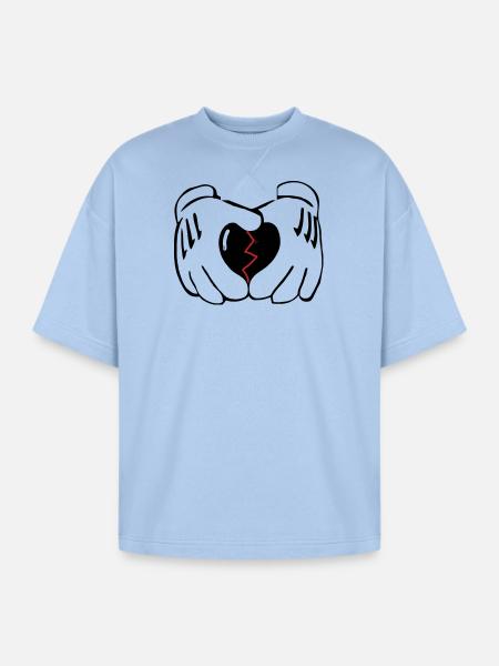 no_glove_love - Oversized Unisex Short Sleeve Sweatshirt - powder blue