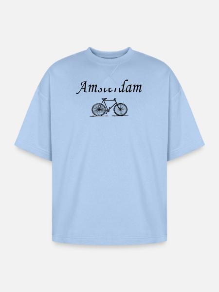 Amsterdam - Oversized Unisex Short Sleeve Sweatshirt - powder blue