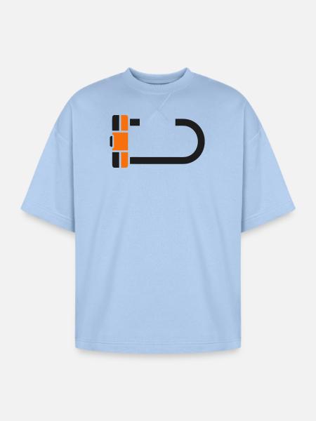 Bicycle U Lock Graphic - Oversized Unisex Short Sleeve Sweatshirt - powder blue