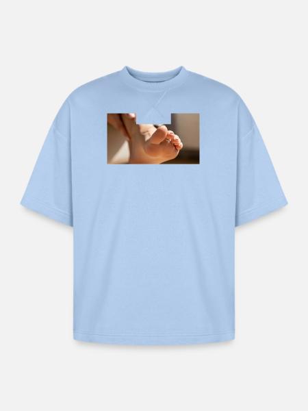 Female foot - Oversized Unisex Short Sleeve Sweatshirt - powder blue