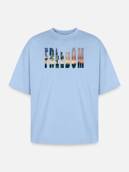 FREEDOM2 - Oversized Unisex Short Sleeve Sweatshirt - powder blue