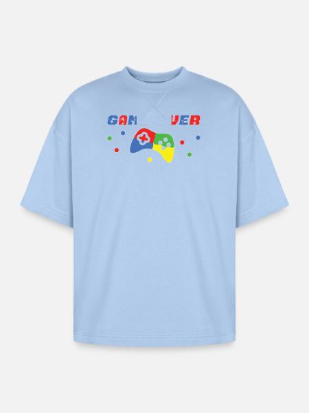 GAME_OVER - Oversized Unisex Short Sleeve Sweatshirt - powder blue