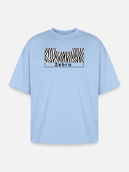 Zebraprint Bold Contrast - Oversized Unisex Short Sleeve Sweatshirt - powder blue