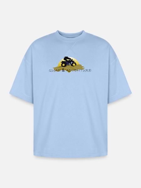 Quad Bike Adventure Sunset Silhouette - Oversized Unisex Short Sleeve Sweatshirt - powder blue