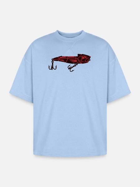 Fishing Lure Bait Predator - Oversized Unisex Short Sleeve Sweatshirt - powder blue