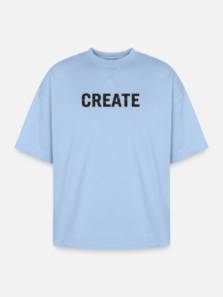 Create Splash Glyph - Oversized Unisex Short Sleeve Sweatshirt - powder blue