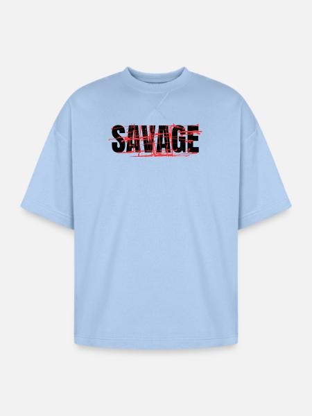 savage - Oversized Unisex Short Sleeve Sweatshirt - powder blue