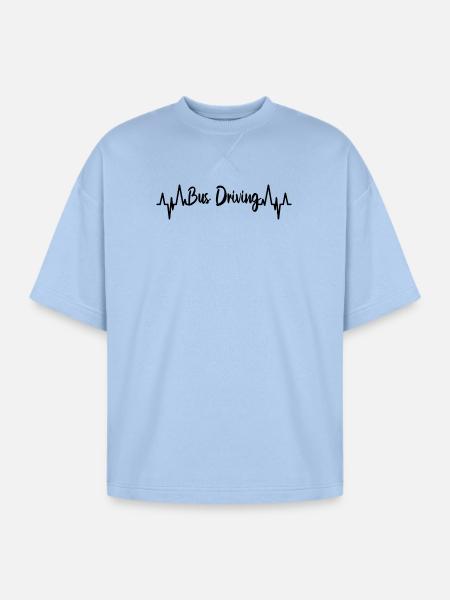 Bus Driving ECG - Oversized Unisex Short Sleeve Sweatshirt - powder blue