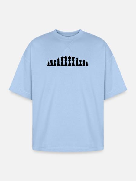 Chess - Oversized Unisex Short Sleeve Sweatshirt - powder blue