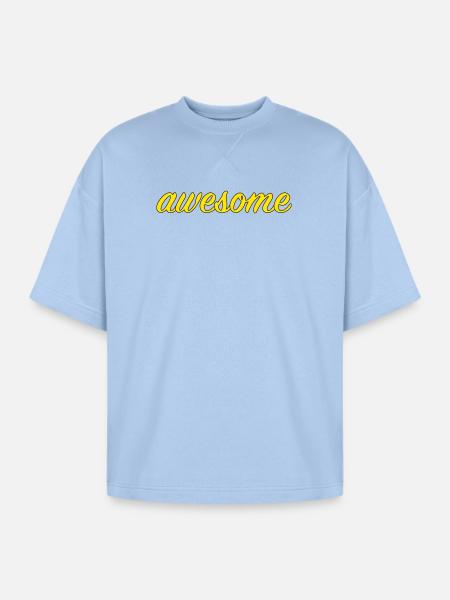 Awesome - Oversized Unisex Short Sleeve Sweatshirt - powder blue