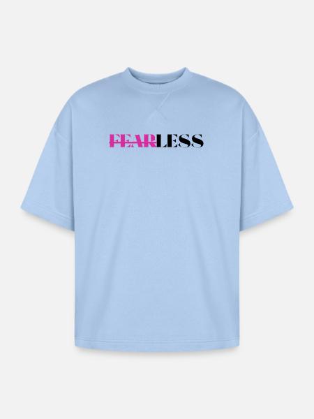 Fearless - Oversized Unisex Short Sleeve Sweatshirt - powder blue