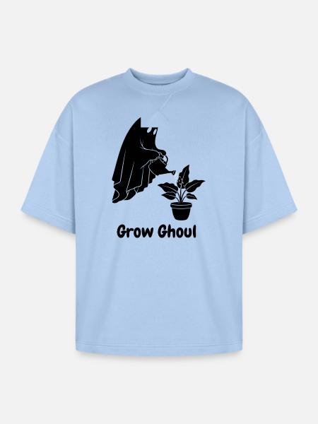 Grow Ghoul - Oversized Unisex Short Sleeve Sweatshirt - powder blue
