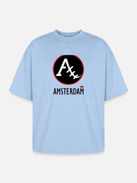 Amsterdam City - Oversized Unisex Short Sleeve Sweatshirt - powder blue
