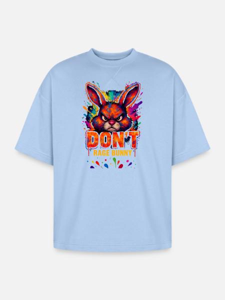 Rage_Bunny - Oversized Unisex Short Sleeve Sweatshirt - powder blue
