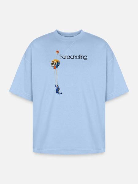 Parachuting - Oversized Unisex Short Sleeve Sweatshirt - powder blue