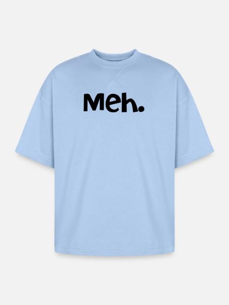 Meh. - Oversized Unisex Short Sleeve Sweatshirt - powder blue