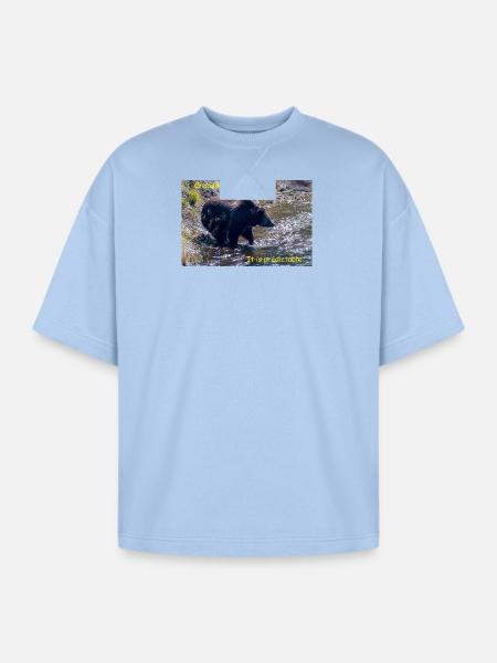 Choose The Bear - Oversized Unisex Short Sleeve Sweatshirt - powder blue