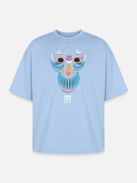 Smile Face - Oversized Unisex Short Sleeve Sweatshirt - powder blue