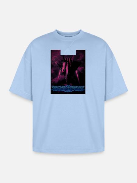 Neon Sky Battle Overdrive - Oversized Unisex Short Sleeve Sweatshirt - powder blue
