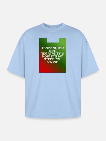Transmuted Negativity Stepping Stone - Oversized Unisex Short Sleeve Sweatshirt - powder blue