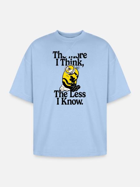 Minions The More I Think The Less I Know - Oversized Unisex Short Sleeve Sweatshirt - powder blue