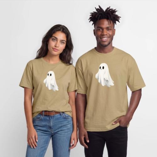 Cute Ghost Cartoon Design - Heavyweight Unisex T-Shirt HAMMER by Gildan