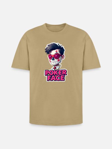 Poker Face - Heavyweight Unisex T-Shirt HAMMER by Gildan - tan