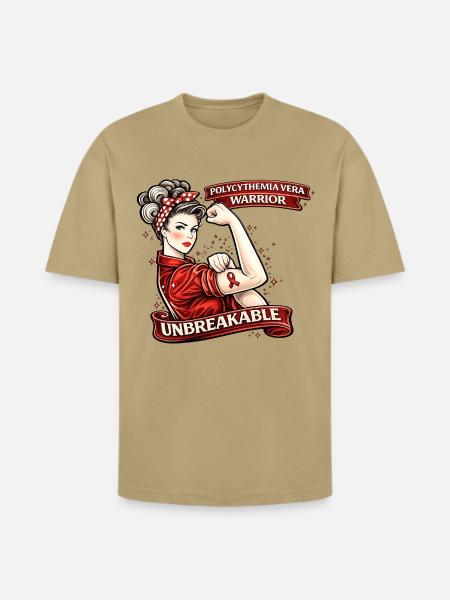 Unbreakable Polycythemia Vera Warrior - Heavyweight Unisex T-Shirt HAMMER by Gildan - tan