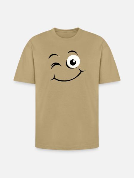 Happy face - Heavyweight Unisex T-Shirt HAMMER by Gildan - tan
