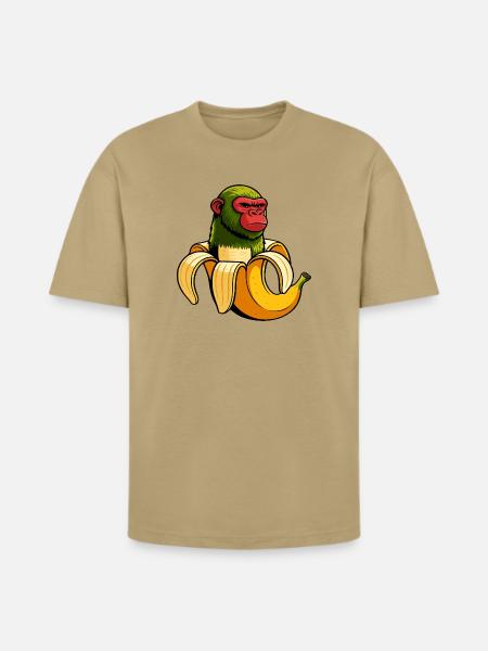 Chimpanzini Bananini Italian Brainrot Meme Art - Heavyweight Unisex T-Shirt HAMMER by Gildan - tan