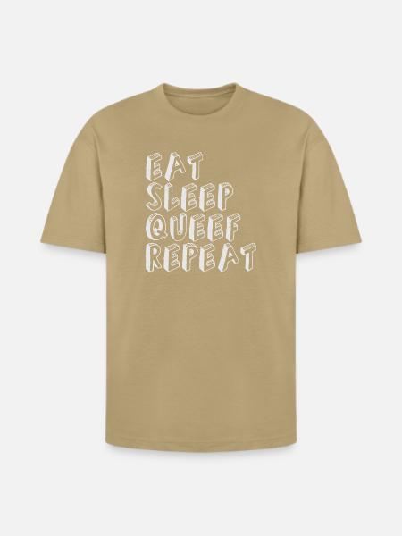 Eat Sleep Queef Repeat - Heavyweight Unisex T-Shirt HAMMER by Gildan - tan
