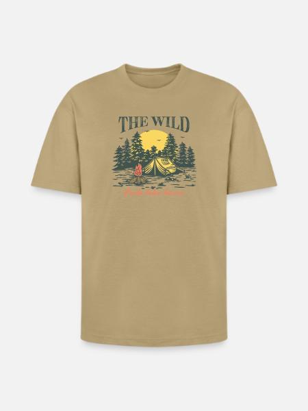 The Wild Feels Like Home - Heavyweight Unisex T-Shirt HAMMER by Gildan - tan