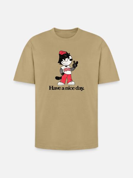 Felix The Cat In Skater Style & Have A Nice Day - Heavyweight Unisex T-Shirt HAMMER by Gildan - tan