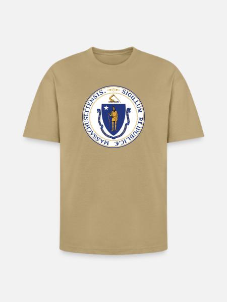 Massachusetts - Heavyweight Unisex T-Shirt HAMMER by Gildan - tan