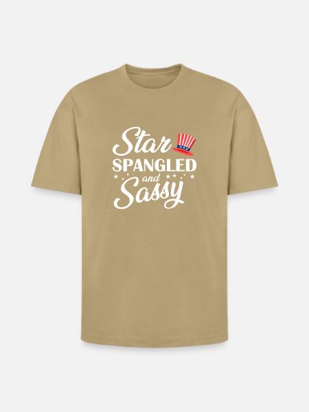 Star Spangled and Sassy - Heavyweight Unisex T-Shirt HAMMER by Gildan - tan