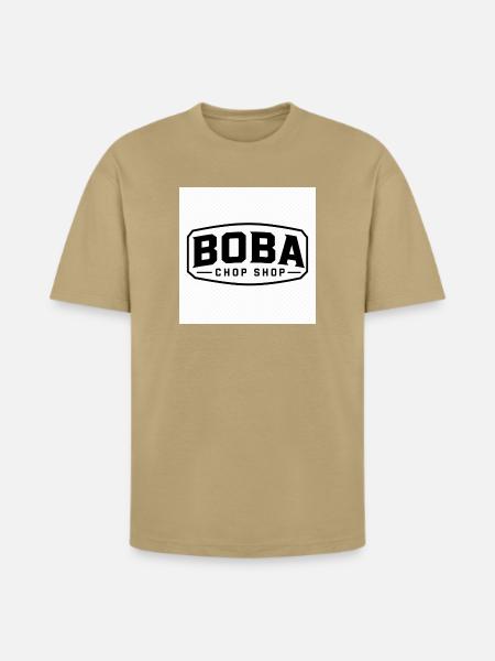 Boba Chop Shop Logo - Heavyweight Unisex T-Shirt HAMMER by Gildan - tan