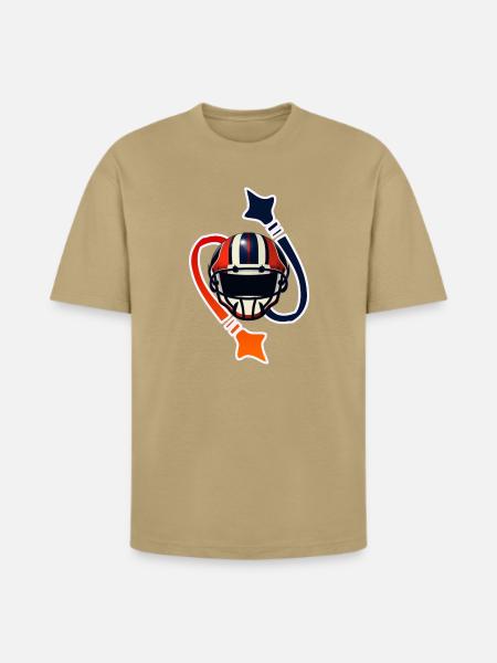 Patriotic Helmet Emblem - Heavyweight Unisex T-Shirt HAMMER by Gildan - tan