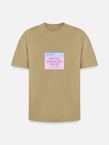 Pastel Glitch Error Window - Heavyweight Unisex T-Shirt HAMMER by Gildan - tan