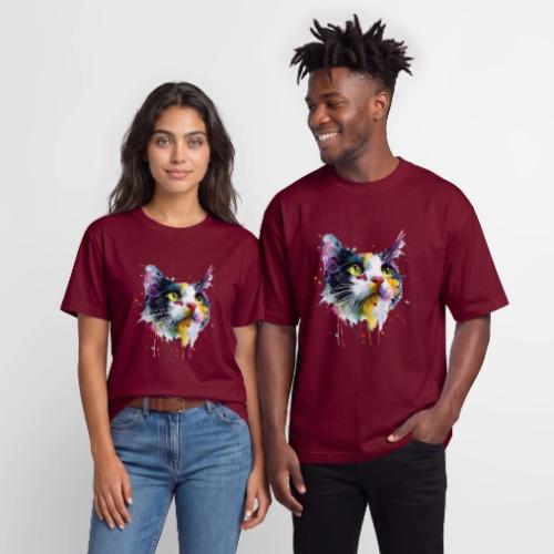 Cat: Painted Purr Expression - Heavyweight Unisex T-Shirt HAMMER by Gildan