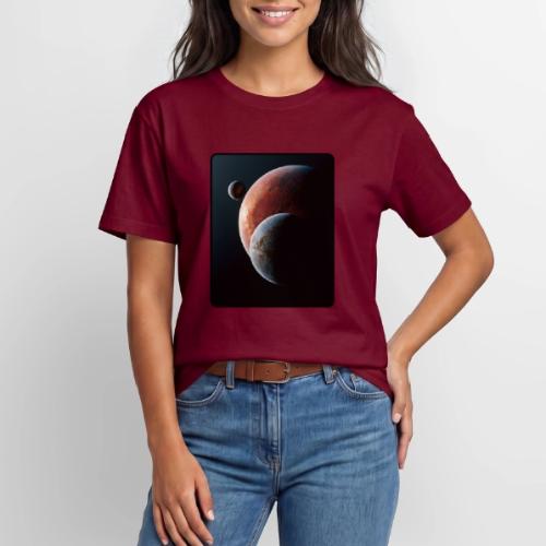 Three Planets Deep Space Design - Heavyweight Unisex T-Shirt HAMMER by Gildan