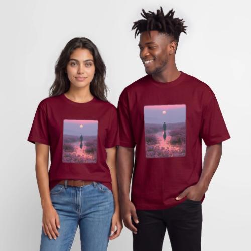 Ethereal Sunset Flower Field Art - Heavyweight Unisex T-Shirt HAMMER by Gildan