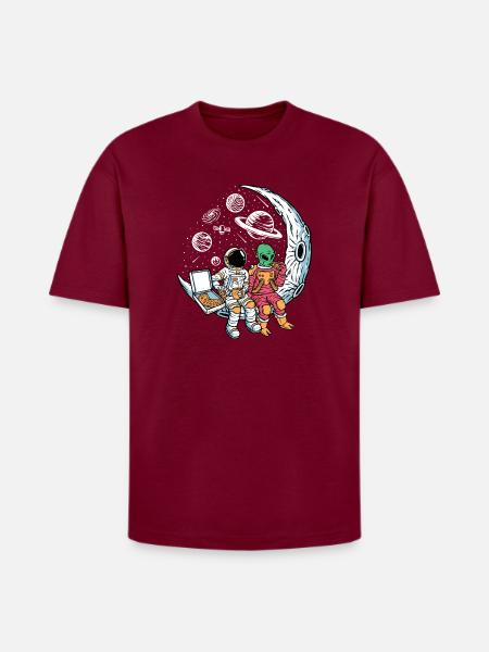 Cosmic Pizza Break - Heavyweight Unisex T-Shirt HAMMER by Gildan - Garnet