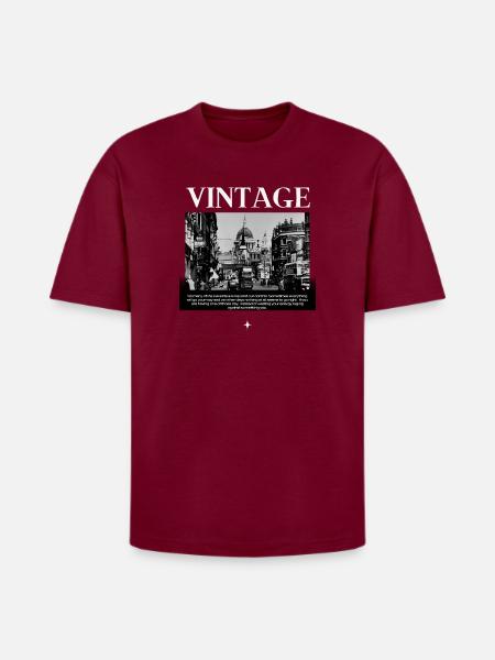Timeless Mono Streetscape - Heavyweight Unisex T-Shirt HAMMER by Gildan - Garnet