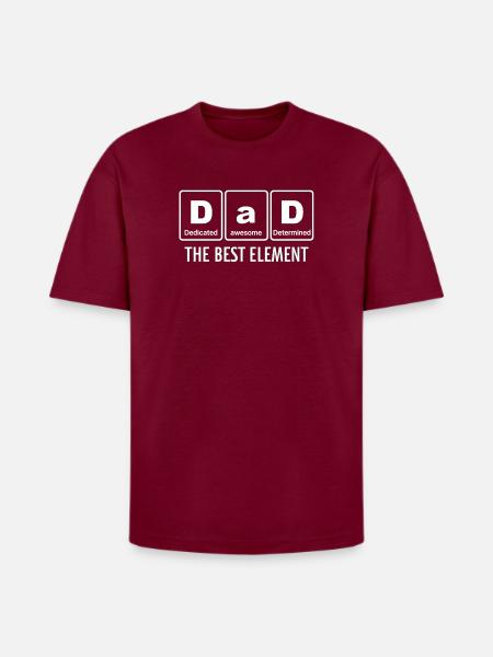 Dad The Best Element - Heavyweight Unisex T-Shirt HAMMER by Gildan - Garnet