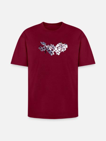 Sprig of Cherry Blossoms - Heavyweight Unisex T-Shirt HAMMER by Gildan - Garnet