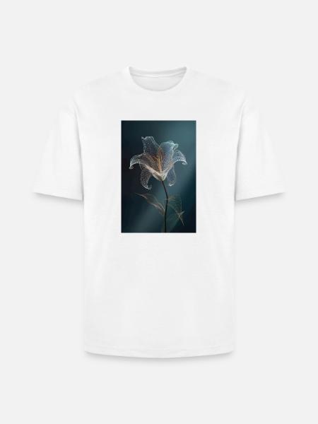 Luminous Lily Wireframe - Heavyweight Unisex T-Shirt HAMMER by Gildan - white