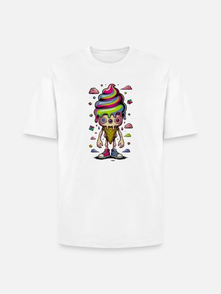 Cosmic Cone Creature - Heavyweight Unisex T-Shirt HAMMER by Gildan - white