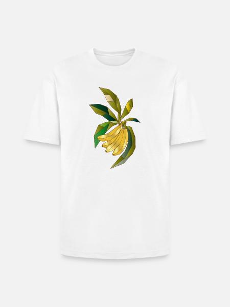 Geometric banana plant illustration - Heavyweight Unisex T-Shirt HAMMER by Gildan - white